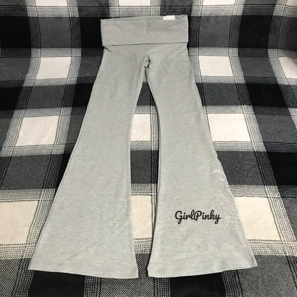 vs PINK flare leggings IN HEATHER GREY BLING NEW RELEASE M-XXL & SHORT LENGTH - Picture 2 of 10